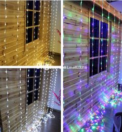 6MW3MH 640LED Water Flow Waterfall Snowing Curtain Lights Fairy String Christmas Xmas Wedding Garden Party Background Decor3078719