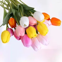 Decorative Flowers Simulation Tulip Mini Pu Artificial Flower Home Decoration Wedding Fake Bouquet