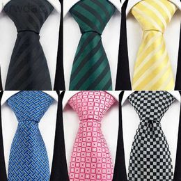 Neck Ties New Mens Ties 8cm Striped Grid Black Red Pink Grey Ties for Formal Business Luxury Wedding Party Neckties Gravatas Gift 240407