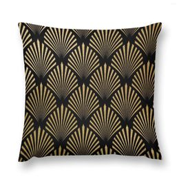 Pillow Art Deco Black And Gold Pattern Throw Pillowcases For Pillows Elastic Cover Sofa Covers Decorative