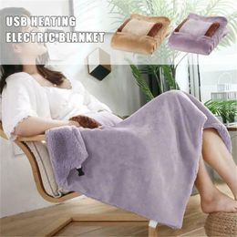 Blankets USB Shawl Electric Blanket Soft Washable Winter Heated Travel Warming Products Office