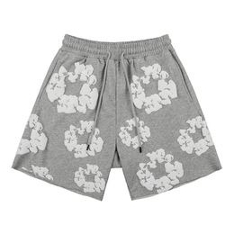 Calça masculina shorts de espuma DString casual Terry Five Point Sweats -Sortpante