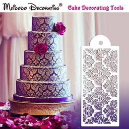 Baking Moulds Arrival Flower Design Stencil For Wedding Cake Fondant Damask Side Decorating Stencils Templates Mould