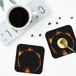 Table Mats Dark Sign Coasters Kitchen Placemats Waterproof Insulation Cup Coffee For Decor Home Tableware Pads Set Of 4