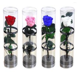 Decorative Flowers Eternal Flower Single Rose PVC Handmade DIY Valentine's Day Wedding Gift With Box Lover Wife Girlfriend Presents