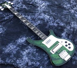 transparent green 4string 4003 bass guitar custom 4 strings Chinese made basse guitare with pin inlays9243985