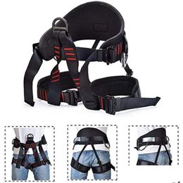 Climbing Harnesses Equipment Rescue Safety Belt Professional Half-Length Adjustable Harness Waist Support Outdoor Cave Drop Delivery Otsdb