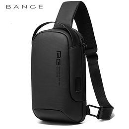 BANGE Multifunction Crossbody Bag Shoulder Messenger Bags Male Waterproof Short Trip Chest Bag Pack for Men 240403