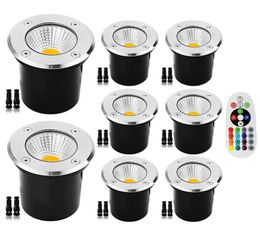 8 Pack 5W Underground Lamps Low Voltage Landscape Light ACDC 12V24V 900Lumens Lead LED Lights IP67 Waterproof Outdoor Lighting G9299040