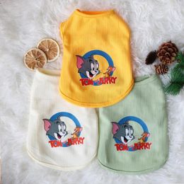 Dog Apparel Waffler Spring And Autumn Cats Dogs Pets Versatile Vests Mice Cartoon Cute Fashionable Printed Clothes