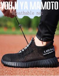 new women men work safety shoes breathable flying woven antismashing steel toe caps antipiercing Fibre mens work shoes9167049