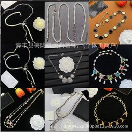 Pendant Necklaces Wholesale of European and American fashionable and elegant ladies, palace diamond inlaid pearl letter necklaces, multiple options available