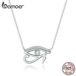 925 Sterling Silver Horus Eye Crystal Necklace Protection Pendant for Women Girls Fine Jewellery 240407