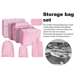 Storage Bags Luggage Space-saving Bag Dustproof Travel Organizer 8-piece Set For Efficient Suitcase Organization