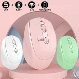 Mice Charging Bluetooth 5.2 wireless mouse 2.4G optical with USB RGB 1600DPI suitable for PC Mute Mouse H240407
