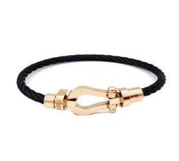 designer Bracelet Horseshoe magnet buckle Stainless Steel Wire Bracelet rose gold DIY bracelet Jewelry8506353