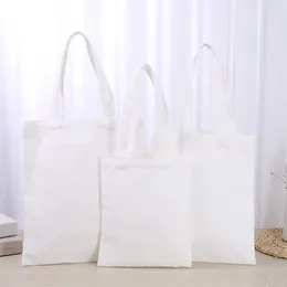 Shopping Bags White Colour Nature Handbag Tote Cotton Bag Wholesale Custom Canvas Green Shoulder