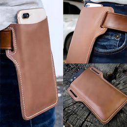 Storage Bags Universal Leather Case Waist Vintage Bag Cellphone Loop Holster Mens Belt Phone Pouch Wallet