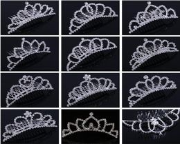 Shining Rhinestone Crown Girls039 Bride Tiaras Fashion Crowns Hair combs Bridal Headpieces Accessories Party Hair Jewellery For W4141678