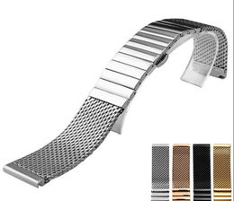 Milanese mesh belt Portofino stainless steel solid strap double push butterfly clasp 182022 24mm1941258