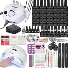 Dildos Nail Set with Nail Lamp Manicure Set 40/30/20/10 Colour Uv Polish Gel Nail Kit Tool Set with Nail Files Nail Drill Hine