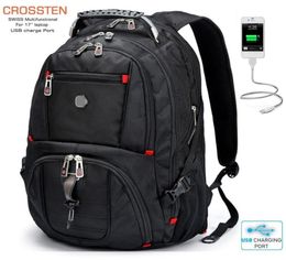 Updated SwissMultifunctional Water ResistanTravel Bags 173 inch Laptop Backpack USB Charging Port Super Durable School bag 220327306892