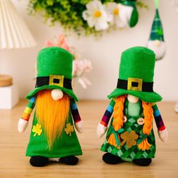 Party Decoration Green Faceless Doll For Desktop St. Patrick Clover Irish Festival