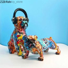 Arts and Crafts Resin Colour printin do Simulation animal Abstract handicraft ornaments Doodle do with headphones Childrens room decorationL2447