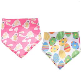 Dog Apparel 2 Pcs Pet Bib Clothing Birthday Triangular Bandana Boy Gifts Party Polyester Bandanas Costume