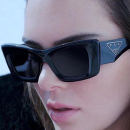 PR 13ZS Sunglasses Women's Cat Eye Luxury Designer Glasses Classic Small Frame Inverted Triangle Logo Sunglasses with Box