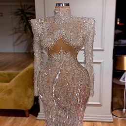 Evening dress Women dress midriff cutout fishtail dress with high neckline and long sleeves Yousef aljasmi Kim kardashian Kylie je3527662