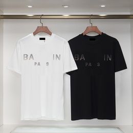 manches courtes Baumann Barman balmane balmani Men's designer fashion black and white short sleeve letter graphic T-shirt