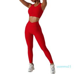 Outfits 2 Pieces Seamless Women Tracksuit Yoga Set Running Workout Sportswear Gym Clothes Fiess Bra High Waist Leggings Sports Suit LL