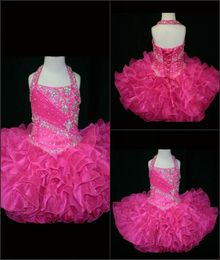 2015 Custom Made Halter Top Little Rosie Cupcake Girl039s Pageant Dresses Lovely Little Rosie Pink Glitz Party Girl039s6286555