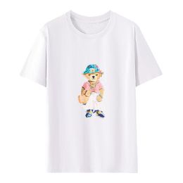 Camisa polo de mangas curtas e de mangueira curta e de mangueira feminina de designer, para roupas polo largas e confortáveis, camiseta estampada de algodão puro, nova tendência de moda de verão.