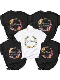 Womens t Shirts Team Bride Women T-shirts 2024 Evjf to Be Squad La Mariee Hen Party Bachelorette France Girl Wedding Female Tops Tees