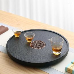 Teaware Sets Tea Small Stone Tray Round Serving Luxury Minimalist Coffee Table Modern Gift Plateau Office Accessories GXR35XP