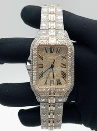 Wristwatches Custom Men And Women Watch Diamond Iced Out Luxury Automatic Movement Fashion Bling Dial Bezel Band VVS VVS1 WatchNTB8231757