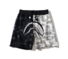 New A Bathing A Ap Shark head dark black and white color matching casual pants