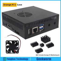 Printers Orange Pi 5 Case, Orange Pi 5b Metal Case with 4010 Cooling Fan & Aluminum Heatsinks (n506/n505)