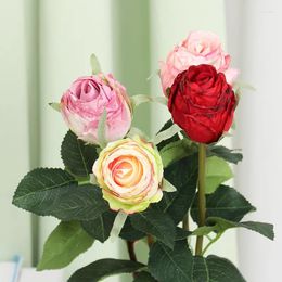 Party Decoration 3 Pcs Artificial Rose Flowers Simulation Bouquet Po Props Home Wedding