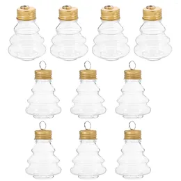 Vases 10 Pcs Plastic Containers Reusable Milk Bottles Empty Beverage Christmas Tree Creative Water The Pet Packing