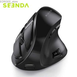 Mice Seenda Vertical Ergonomic Wireless Mouse Rechargeable Bluetooth 5.0 3.0 2.4G USB Mice for Computer Laptop PC Mac iPad Office Y240407