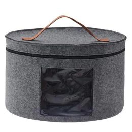 Racks Large Capacity Hat Box Foldable Dustproof Hat Storage Bag with Visible Window for Man Women Hat Travel Home Dorm Storage