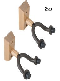 Selling Guitar Wallmount Holder Wall Hanger Hooks with Wooden Base For Home and Studio 2pcs4157797