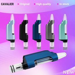 CAVALIER Pro Plus Wax Vaporizer Glass NC Smoking Pipe Quartz Coil 510 Thread Starter Kit Preheat Variable Voltage OLED Display Electric Dab Rig Bong Wax Dip Vapour Pen