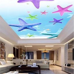 Wallpapers Wellyu Custom Three-dimensional Po Wallpaper 3d Starfish Ceiling Mural Living Room Zenith Decorative Painting