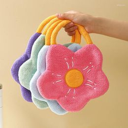 Towel Wipe Towels Thick Coral Velvet Hangable Creative Cartoon Flowers Hands Square Table Wipes Wholesale