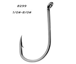 200pcs/lot 8 Models 1/0#-8/0# 8299 Octopus Hook High Carbon Steel Barbed Fishing Hooks Fishhooks Asian Carp Pesca Tackle K5036120323