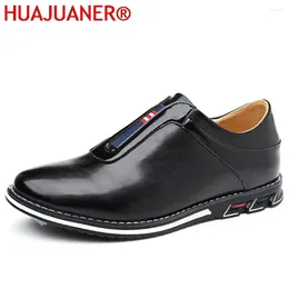 Casual Shoes Solid Microfiber Leather Mens British Business Trendy Dress Outdoor Flat Loafers Men's Walking Office Car Sneakers